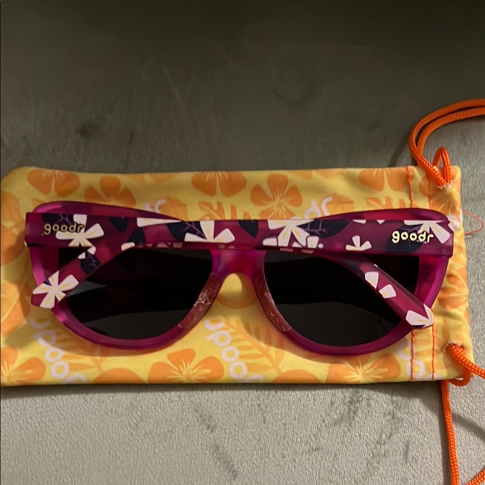 Purple Oversized Sunglasses with Floral Accents